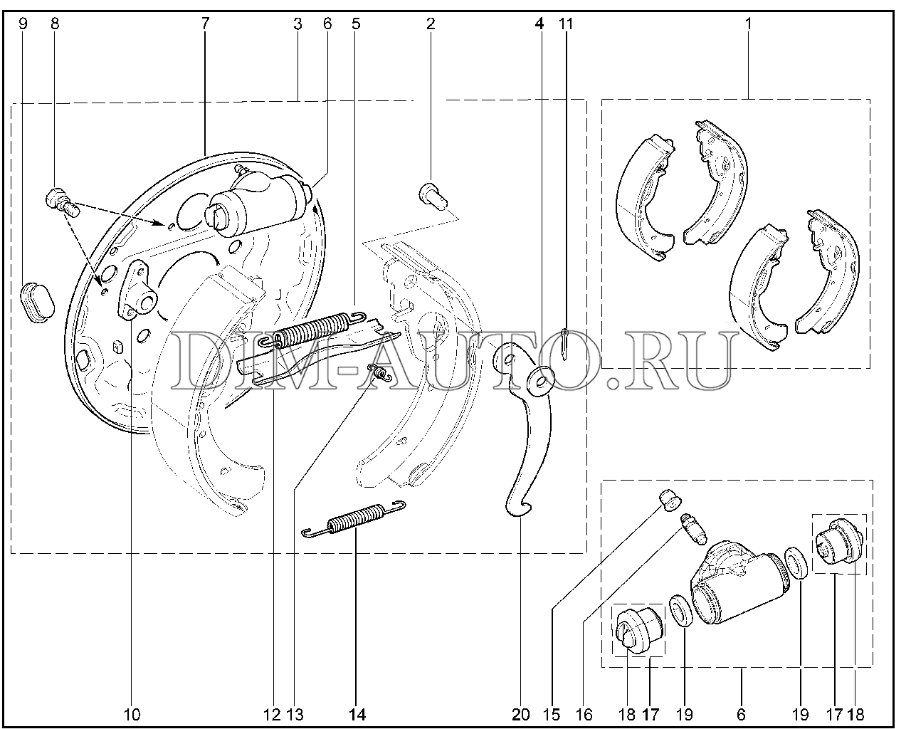 343010. Комплекты задних тормозов Granta FL