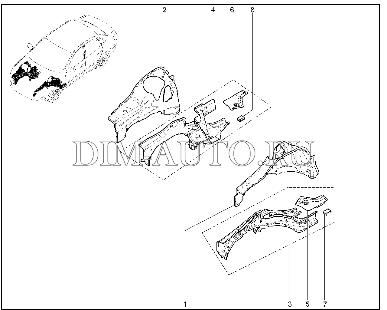400120. Брызговик (деталировка) Granta FL