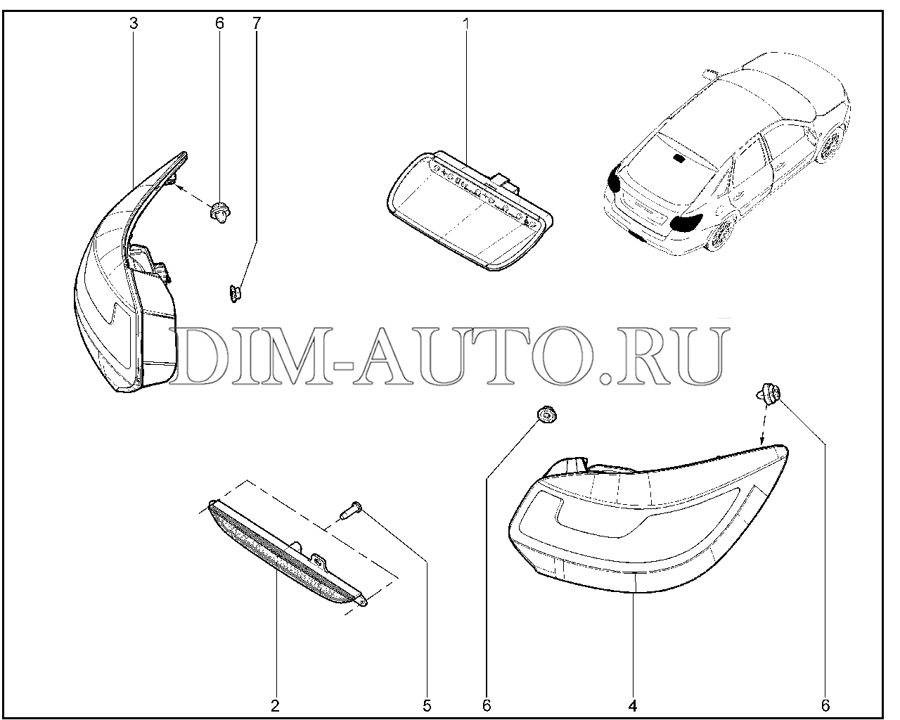 804210. Фонари задние (лифтбек) Granta FL
