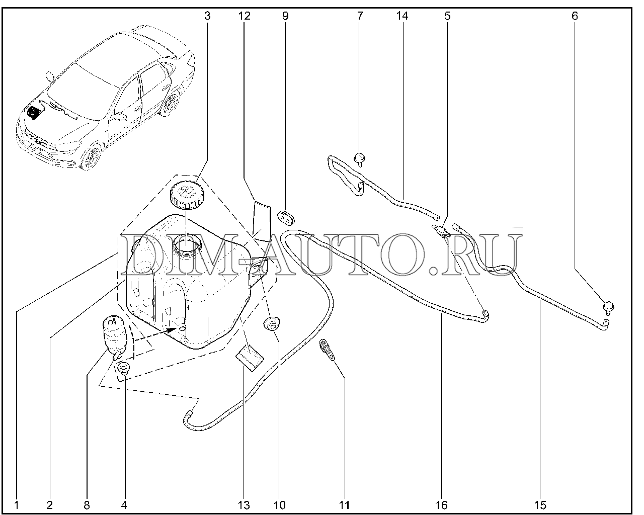 852110. Омыватель (седан) Granta FL
