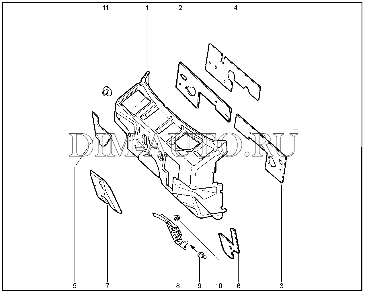 561110. Термошумоизоляция щитка передка Chevrolet Niva 2123